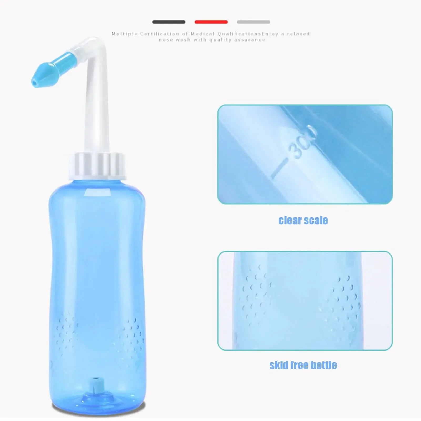 300ML Nasal irrigator Nasal Rinse Bottle Nasal Wash Cleaner Nose Protector Avoid Allergic Rhinitis Adults Children