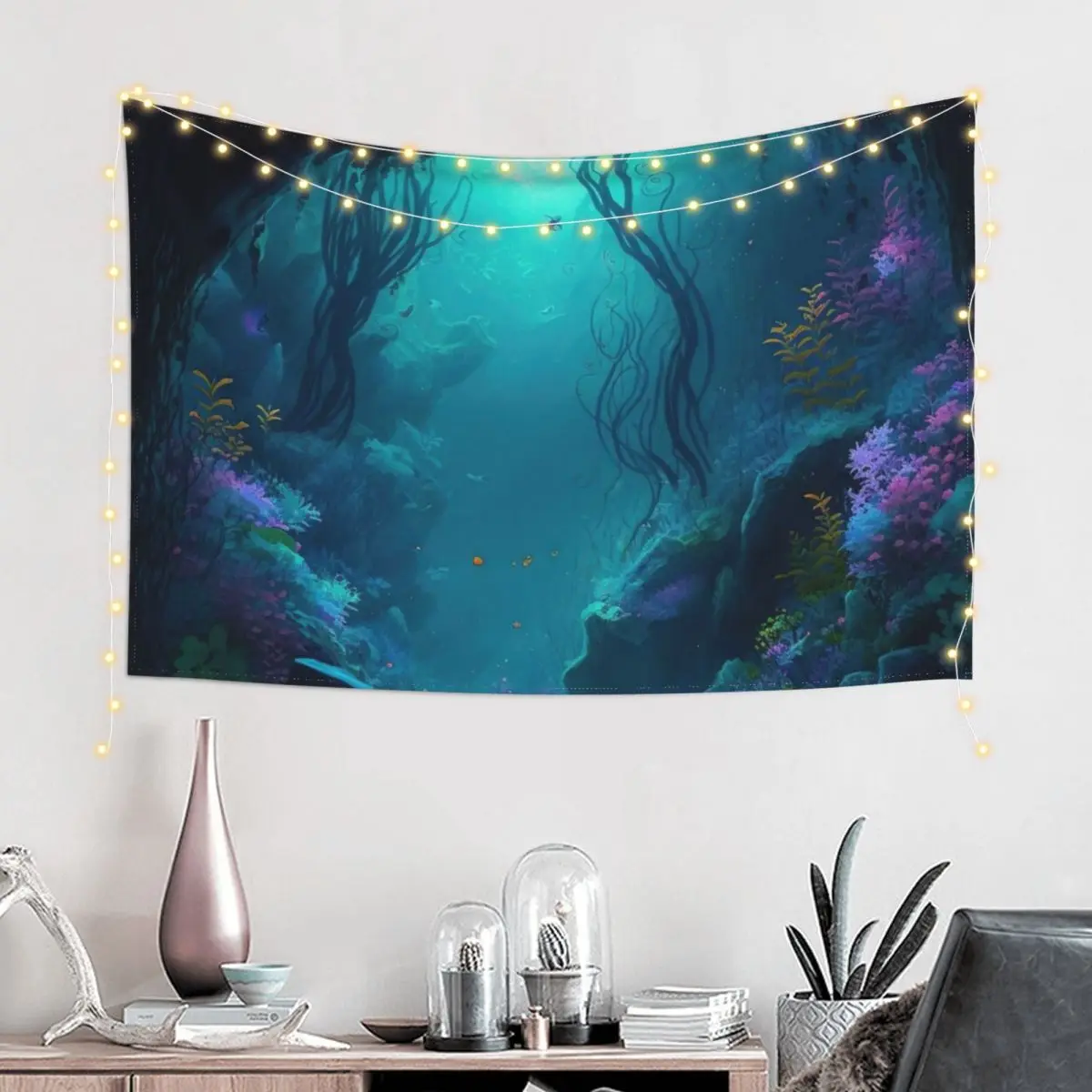 

Deep sea cave Tapestry Room Decorating Aesthetic Japanese Room Decor Wall Decoration Tapestry