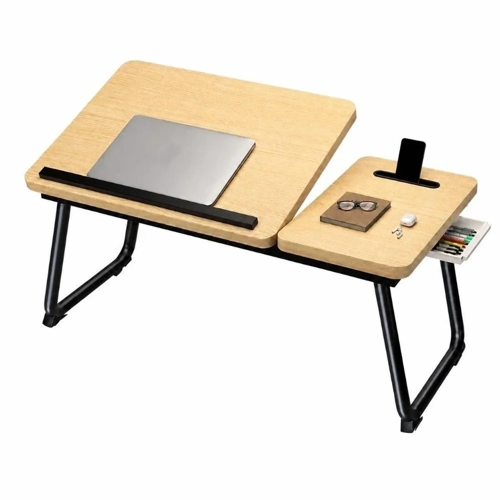 Multifunctional Adjustable Bed Table Portable Comfortably Laptop Stand Table Foldable with Cup Holder Lifting Lazy Desk Home Use