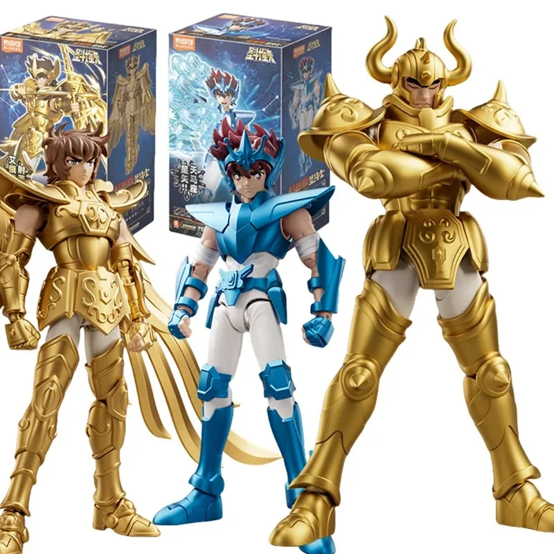 Blokees Saint Seiya Aldebaran Siegfried Pegasus Aquarius Action Figure Scorpio Milo Leo Aiolia المنقولة أنيمي نموذج دمية لعبة هدية #2
