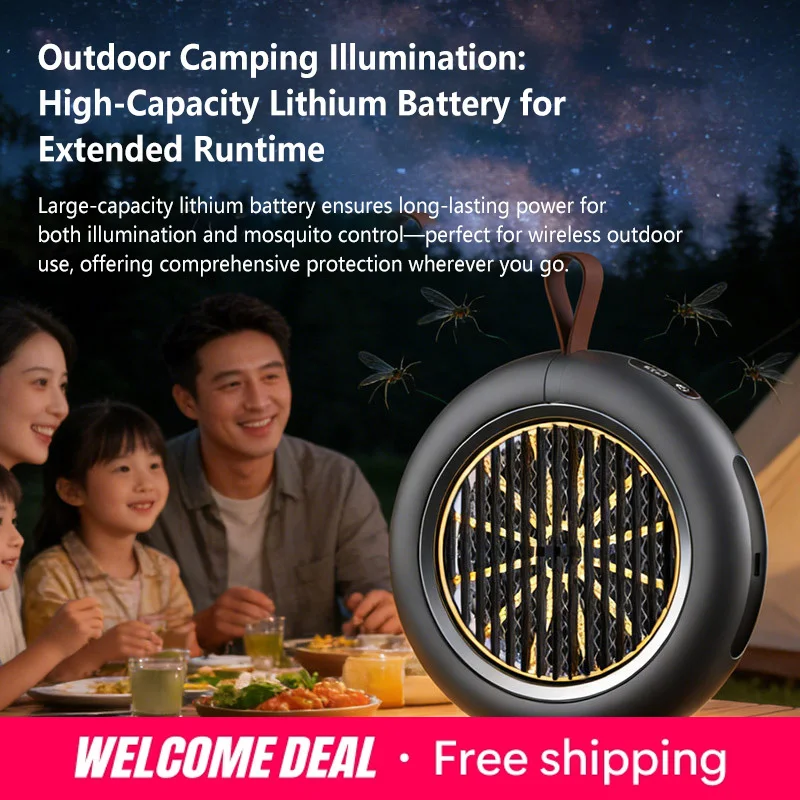 Lámpara UV eléctrica antimosquitos recargable por USB, trampa para insectos para el hogar y campamento al aire libre