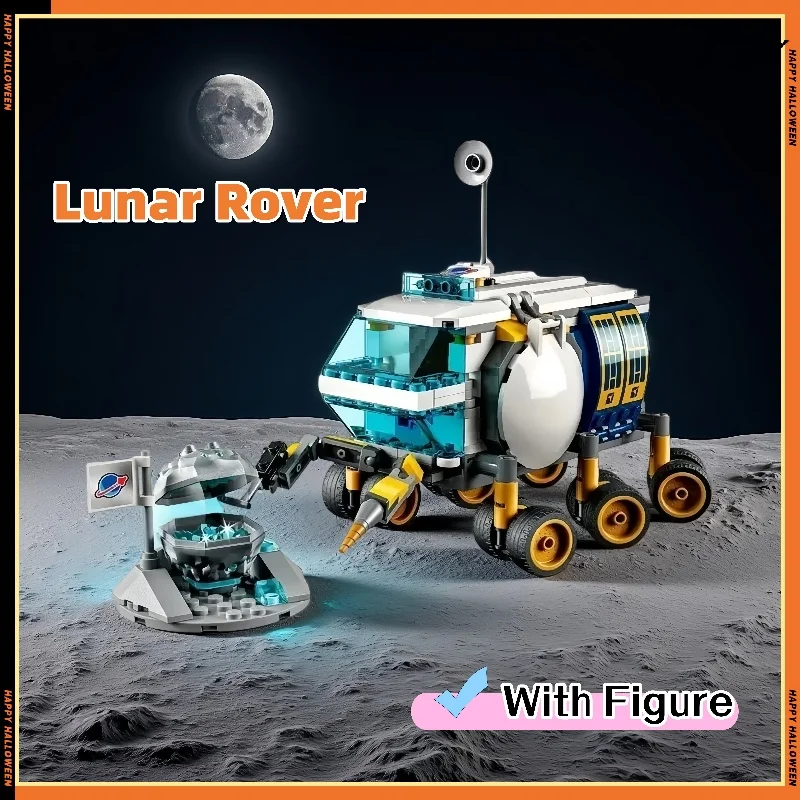 

Outer Space The Moon Rover Model Building Blocks Creative City Probe Vehicle Astronaut 60348 Assemble Bricks Kid Toys Adult Gift