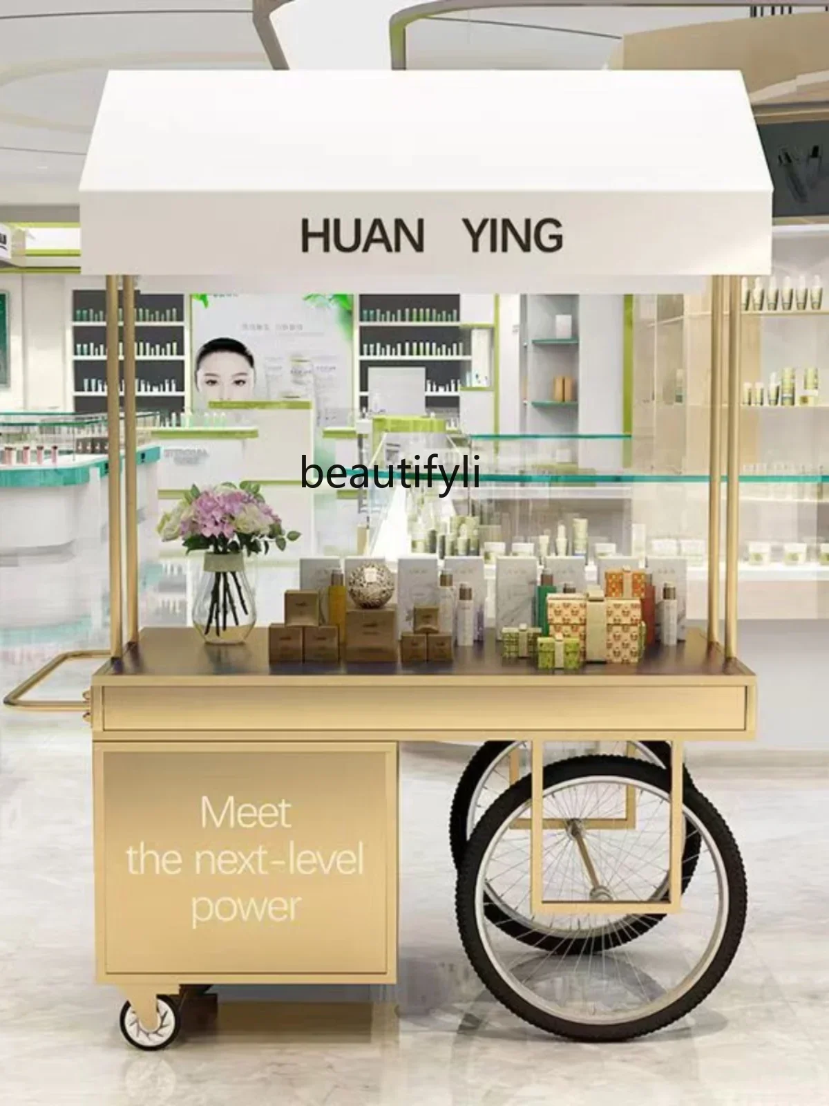 

YH Y stall trolley stall float hand push commercial market stall display cabinet