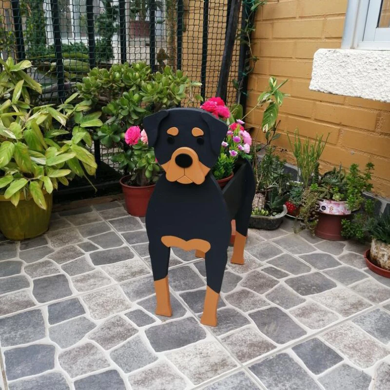 Vaso da fiori da giardino fioriera a forma di cane barboncino Corgi samoied vasi per animali vaso da fiori contenitore per piante giardino fai da te