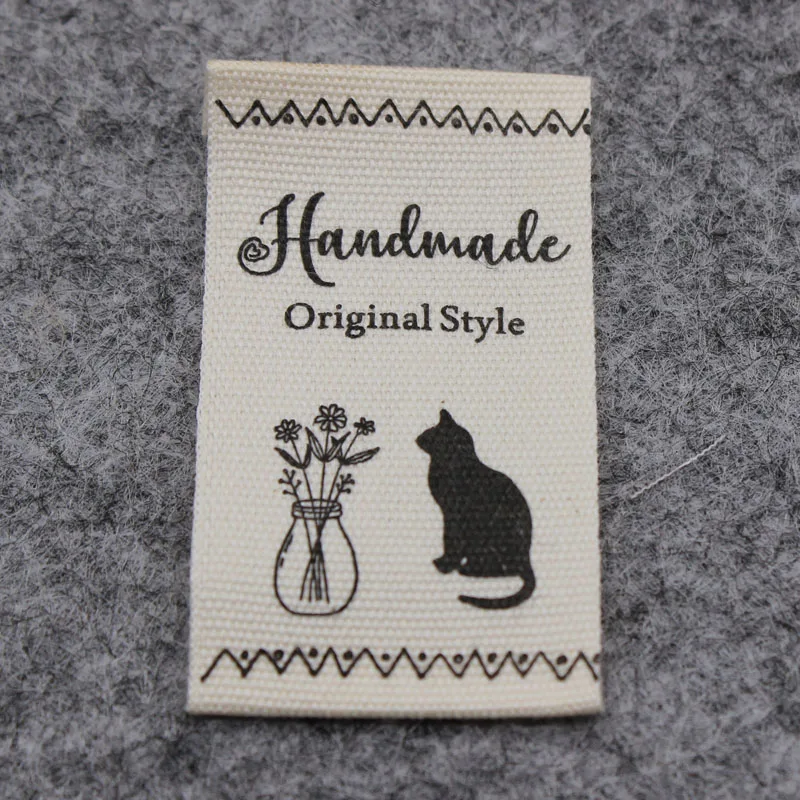 100pcs handmade label/cloth cotton printed  label /garment cotton printed  label