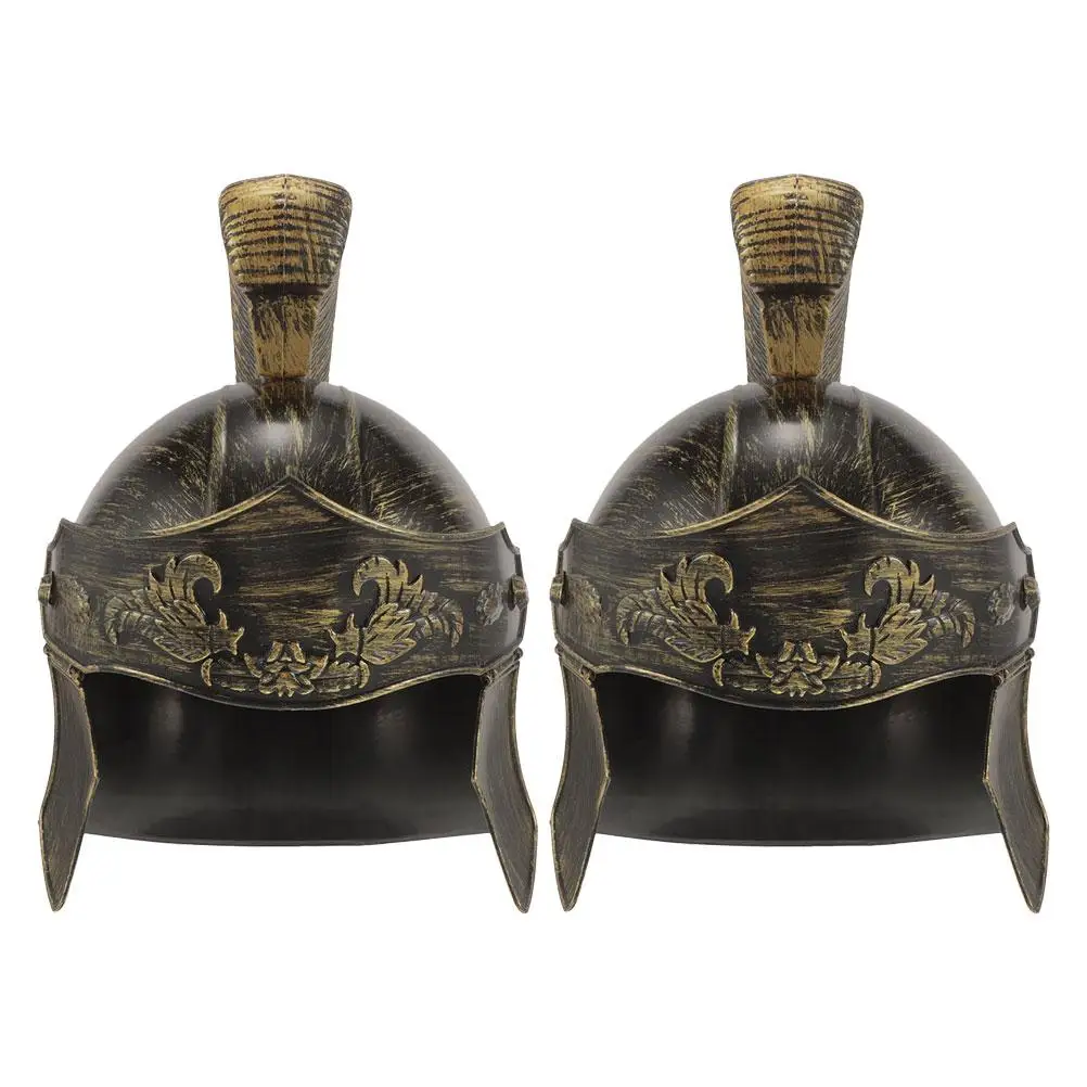 

2PCS Gladiator Helmets Soldier Costume Hats for Men Medieval Props Adjustable Headwear Cosplay Accessories Roman Warrior