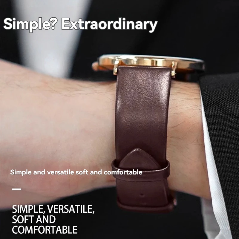 超薄型牛革ストラップ男性と女性のバタフライバックルに適したロング秦ロッシーニ DW カシオレザーブレスレット 16 18 20 22 ミリメートル