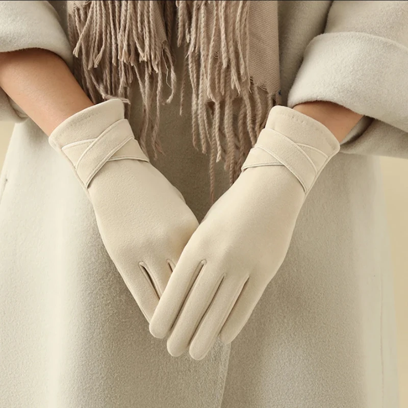 

1 пара зимних перчаток с сенсорным экраном, женские перчатки для езды на открытом воздухе в холодную погоду, ветрозащитные теплые перчатки с сенсорным экраном на пальцах