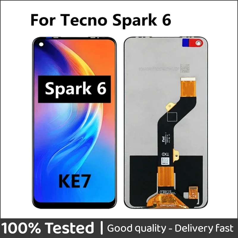 

6.8" For TECNO Spark 6 KE7 LCD Display with Touch Panel Screen Digitizer Assembly Replacement For Tecno Spark 6 LCD