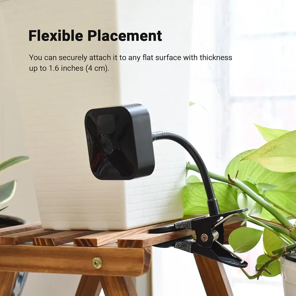 Clip Mount for Ring, Blink, Eufy, Nest, Wyze & Arlo - 15cm Gooseneck Arm, Flexible Clamp, Indoor/Outdoor view 4
