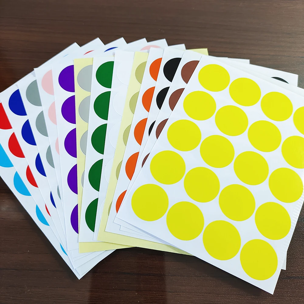 

200 шт., бумажные наклейки в горошек, 20 мм