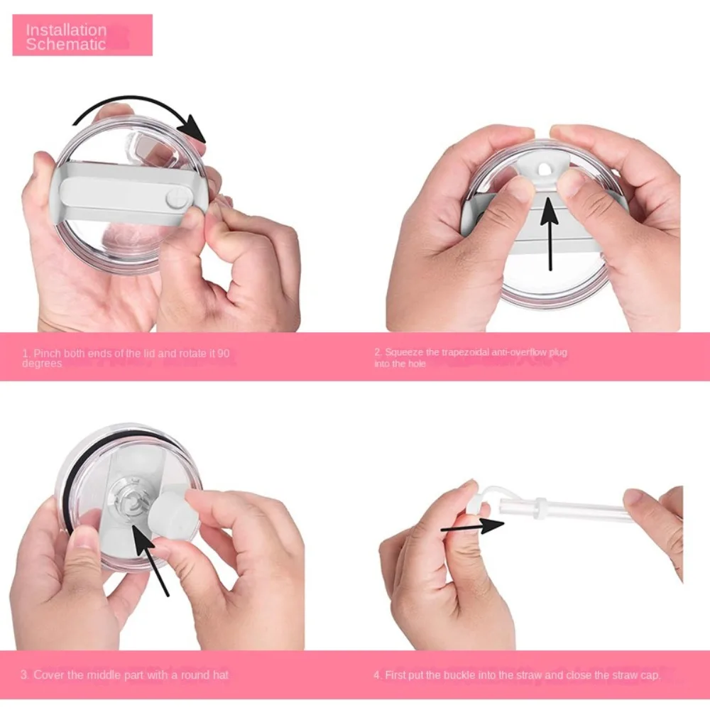 3Pcs/Set Silicone Spill Proof Stopper Set Leakproof Dustproof Straw Cover Cap Reusable Washable for Cup 20/30oz/40oz
