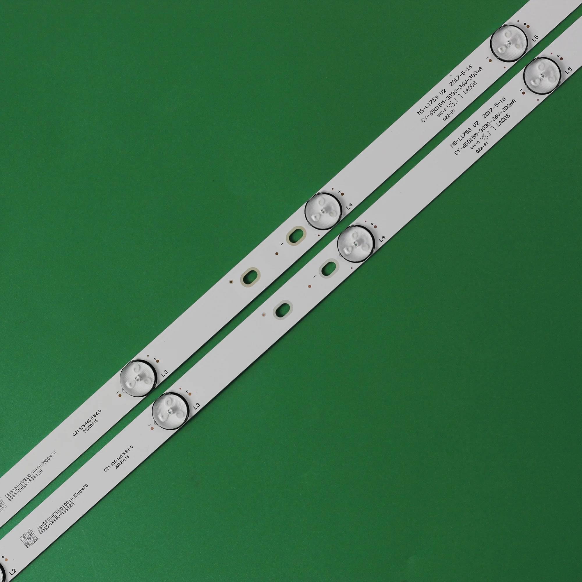12 قطعة/المجموعة LED Backligh قطاع ل MS-L1759 V2 CY-65D15M-3030-36V-300MA A3 8D65-DAWR-A33612A AX65LEDA88-G/0227 PA650SDD-DK52F1