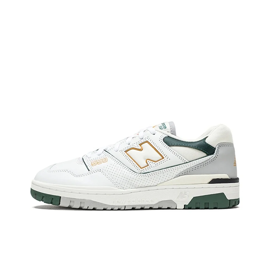 New Balance NB 550 Vintage Basketball Shoes Unisex Low Top White/Green/Yellow BB550PWC