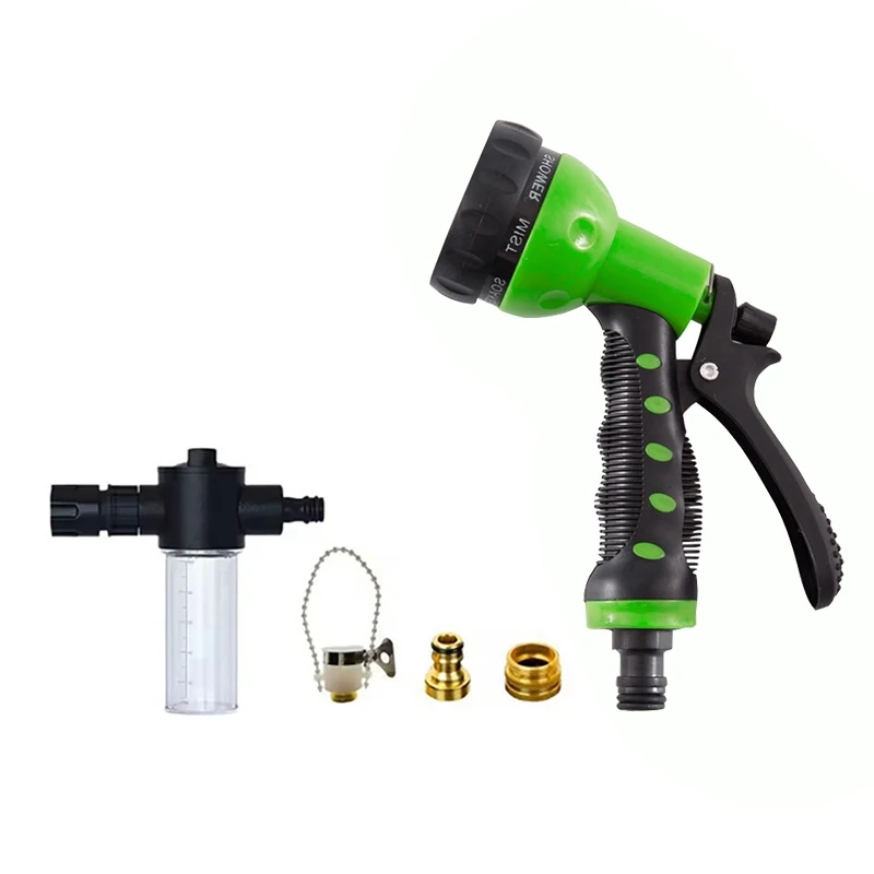 Hochdruck-Sprühpistole Einstellbare Autoreinigungspistole Gartensprüher Tragbare Sprinklerdüse Gartenwasserstrahl Schlauchwassersprühpistole