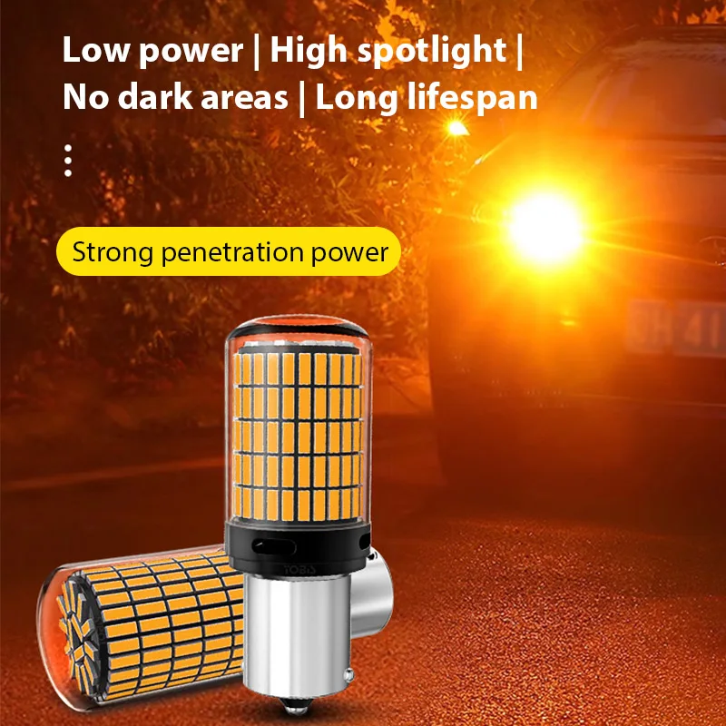 

2Pcs Car LED Lights 1156 PY21W 7440 21W/12V Canbus 4014SMD for Car Accessories High Brightness Brake Lights Reversing Lights