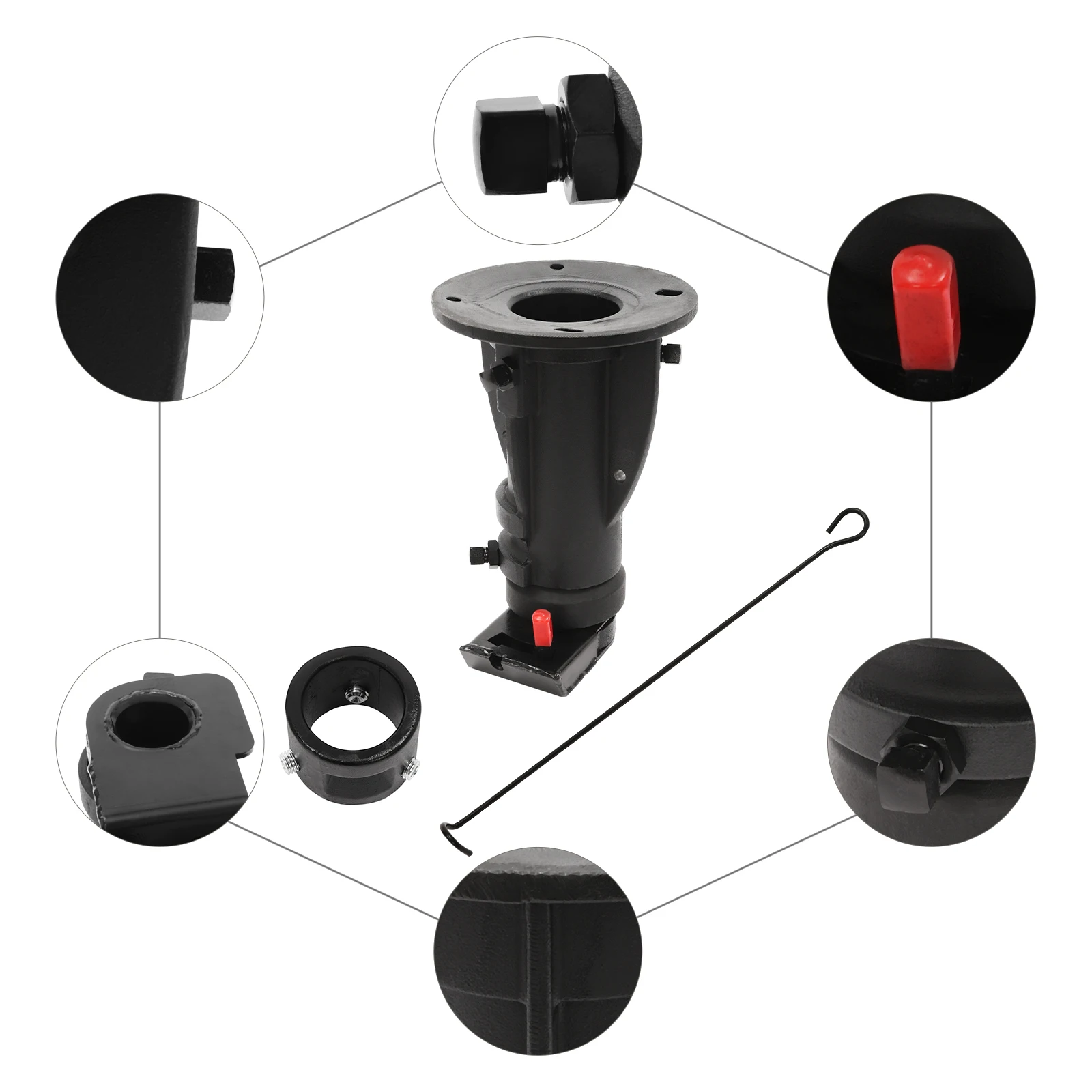 

Адаптер на гибкой стойке с регулируемой высотой 12-16 дюймов для кемпера/фургона/прицепа Kingpin Box C5G1216