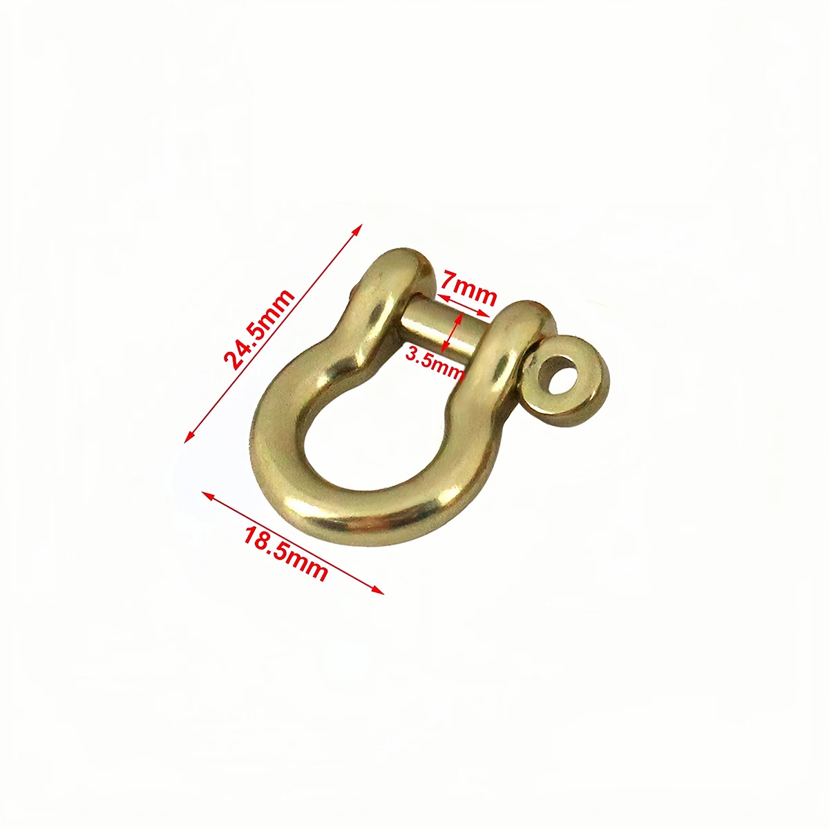 Massiver Messingkarabiner D-Bogen-Schäkel Schlüsselring Schlüsselanhänger Haken Schraubverbinder Schnalle Schlüsselkette Schmuckzubehör – Detail 8