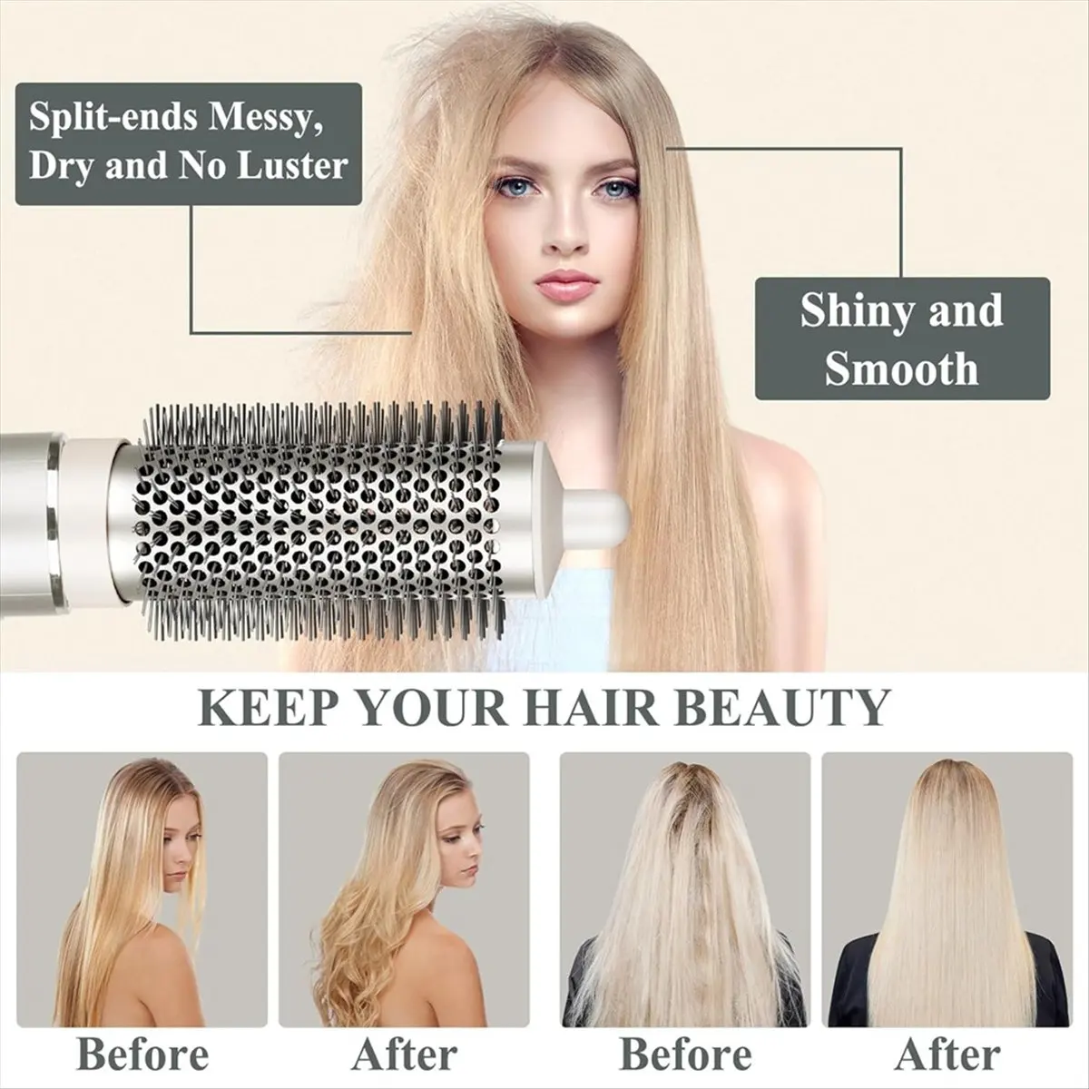 مرفق فرشاة مستديرة FSLH لملحقات FlexStyle، أداة تصفيف الشعر ذات فرشاة مكثفة مستديرة #6