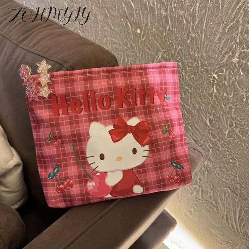 Милая косметичка Sanrio Hello Kitty KT Cat с принтом, дорожная портативная сумка для туалетных принадлежностей большой емкости, сумка для хранения, подарки для девочек