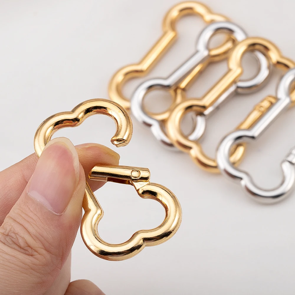 1PC Metal Bone-Shaped Spring Clasps for DIY Necklace Bracelet Leather Craft Keychain Pet Dog Chain Buckle Jewelry Making