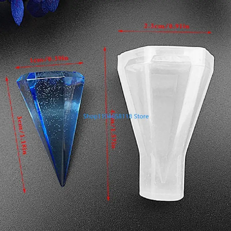 Epoxy Resin Silicone Mold Rhombus Cone Shapes Handmade Pendant Necklace Mold