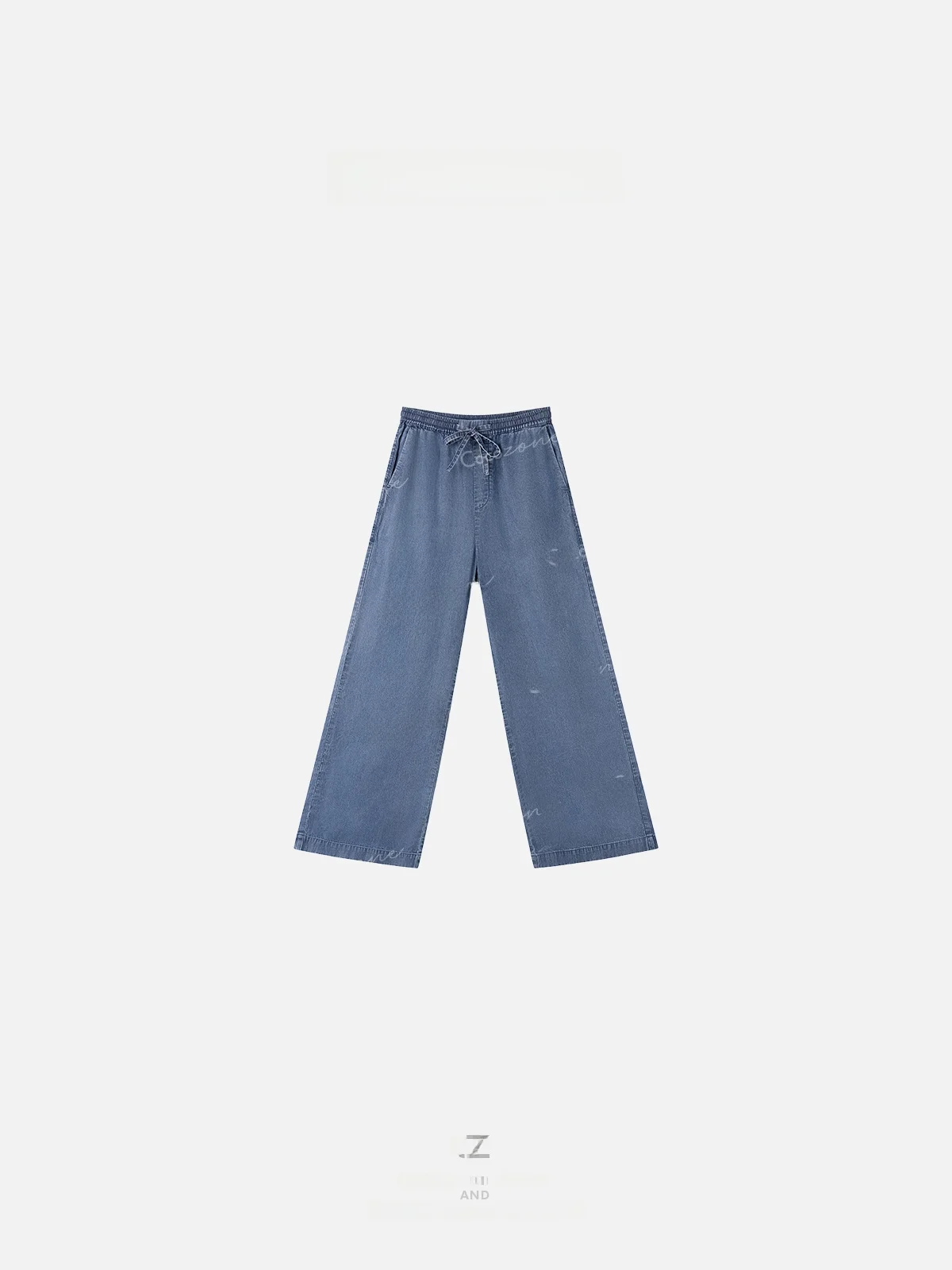 

Женские летние тонкие джинсы с широкими штанинами из денима, приятные для кожи, повседневные, с высокой талией, свободные, драпирующиеся, синие