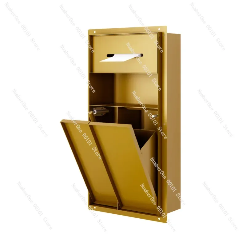 Recessed Bathroom Niche Kit, Stainless Steel Embedded Toilet Bin, Tissue Box & Toilet Brush Holder