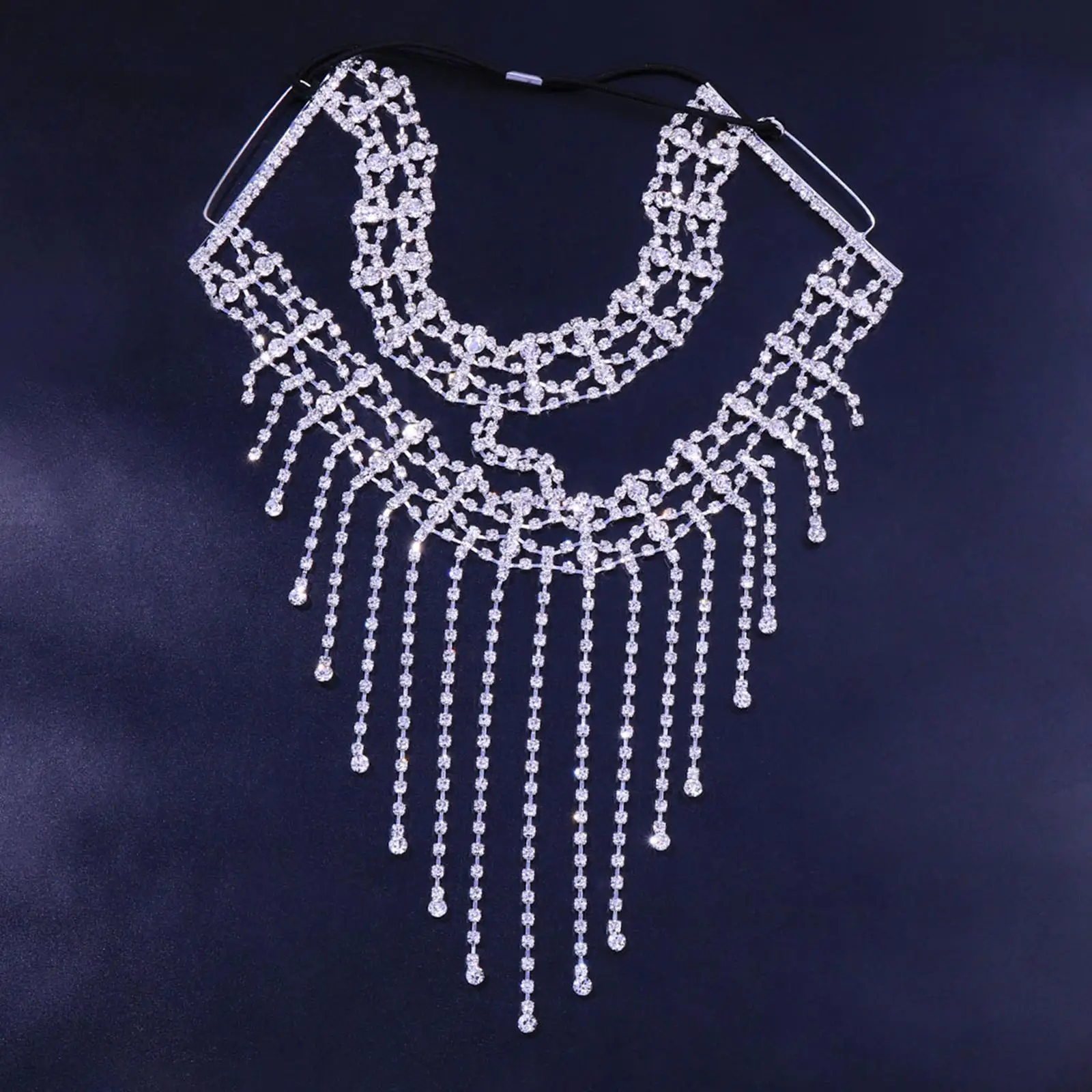 

Bling Face Mask Masquerade Rhinestone Chain Tassel Belly Dance Costume Women Veil for Halloween Wedding Dressing up Fancy Dress