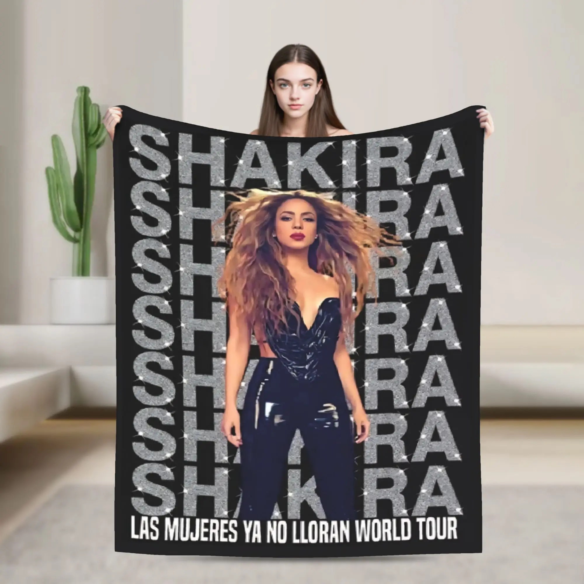 Shakiras LMYNL World Tour Knitted Blankets Flannel Singer Warm Throw Blanket for Car Sofa Couch Bed Rug