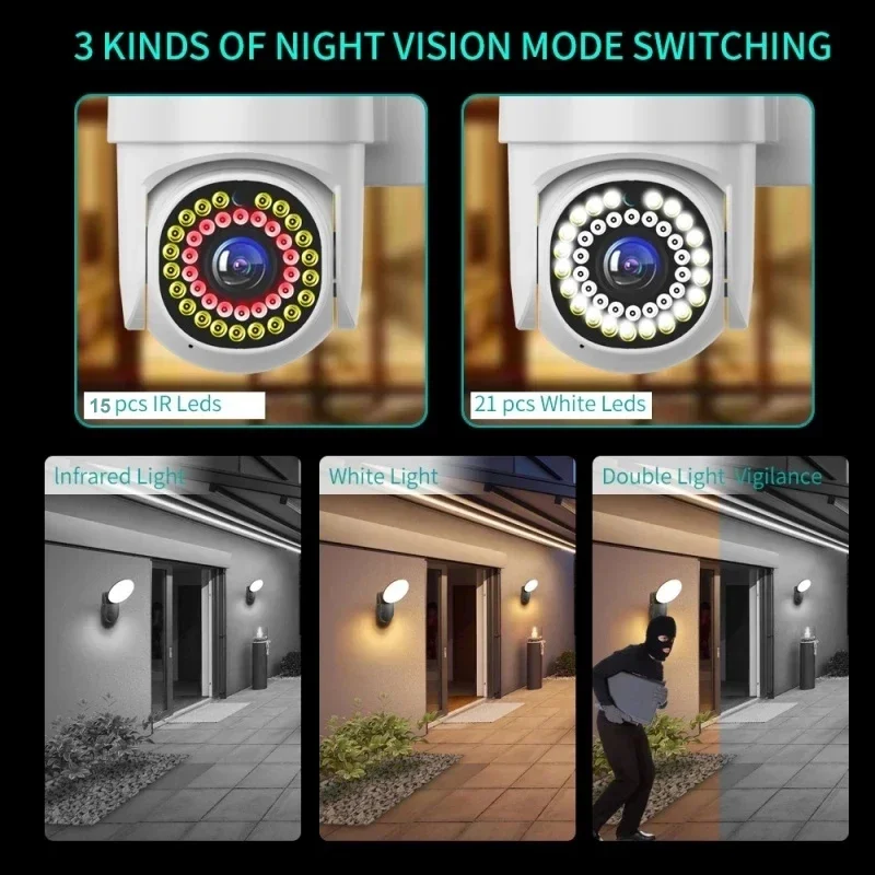 Cámara IP YOOSEE HD de 3MP, 5MP, WiFi, cámara PTZ, visión nocturna en Color, seguimiento automático, Audio bidireccional, cámara de vigilancia de seguridad exterior