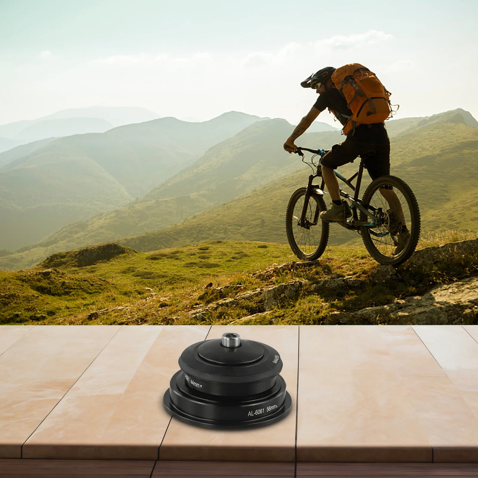 

Tapered Bike Bearing Headset 44mm 56mm for Mountain Bicycles Featuring Dual Bearings and Easy Installation Design