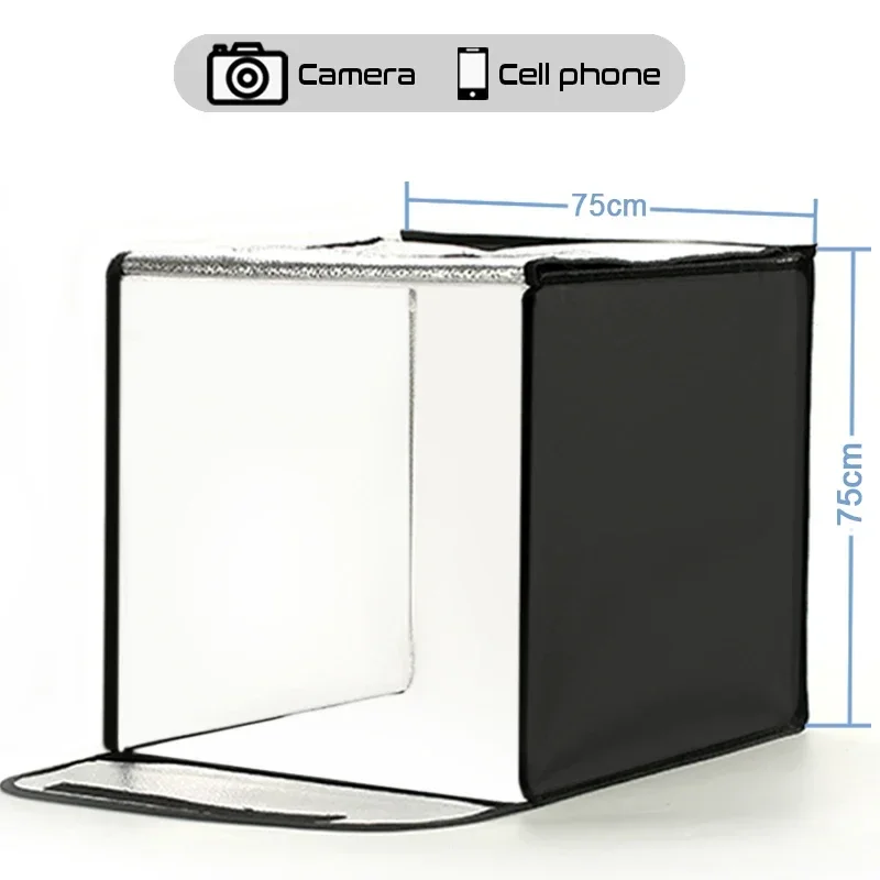 ターンテーブル-BKL 撮影用ライトボックス LED 折りたたみ式 ポータブルフォトスタジオ 75*75cm ミニライトテント フラッシュ写真照明