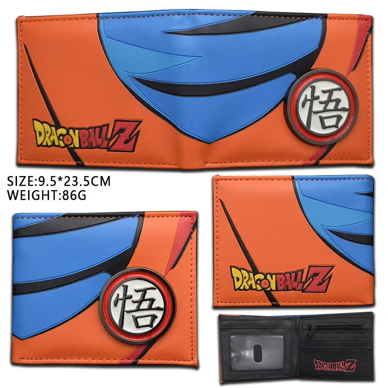 Anime Dragon Ball Figures Goku Foldable Wallet Women Men Card Clip Bag Children Cartoons Cosplay PU Coin Purse Birthday Gifts