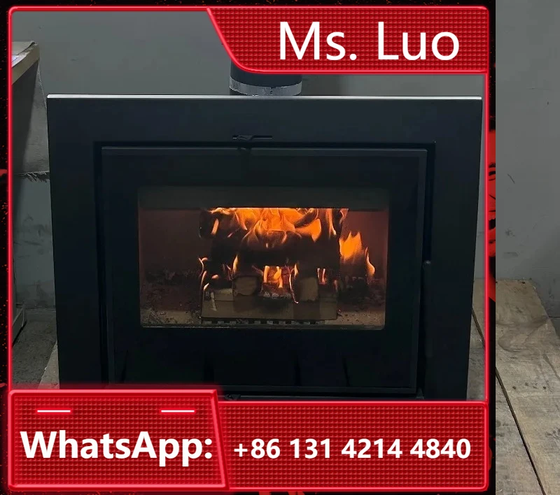 R1101A 11KW Large Viewing Window Insert Wood Stove Indoor Embedded Wood Burning Stove Fireplace