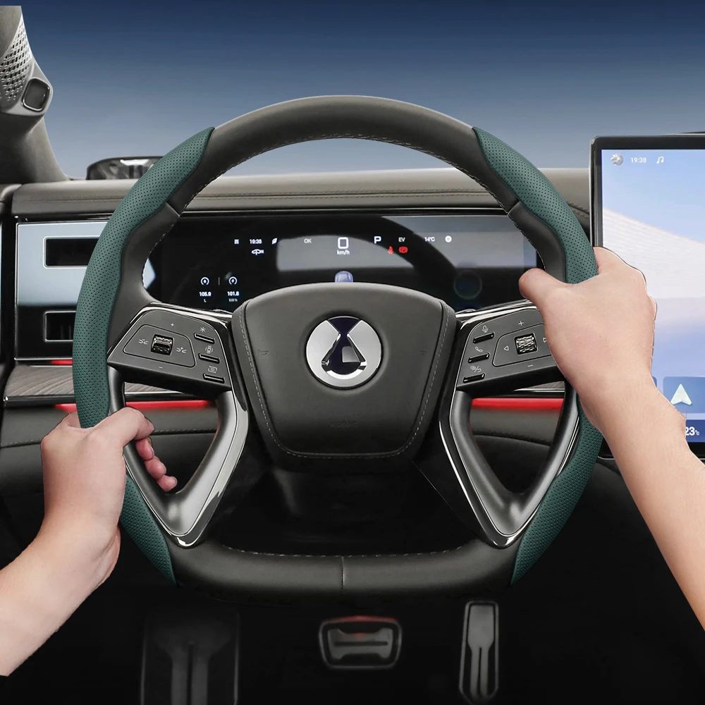 

Suitable for DENZA Breathable Hole Leather Steering Wheel Cover Segmented N9 D9 Z9GT EV N8L Z9 N8 DM