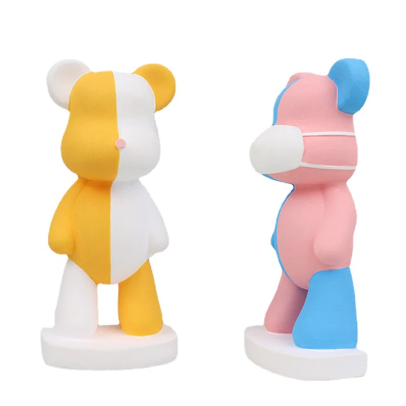 3D Cartoon Bear Silicone Candle Mold Cute Mask Bear Soap Plaster Resin Making Tool DIY Chocolate Cake Ice Cube Baking Kit