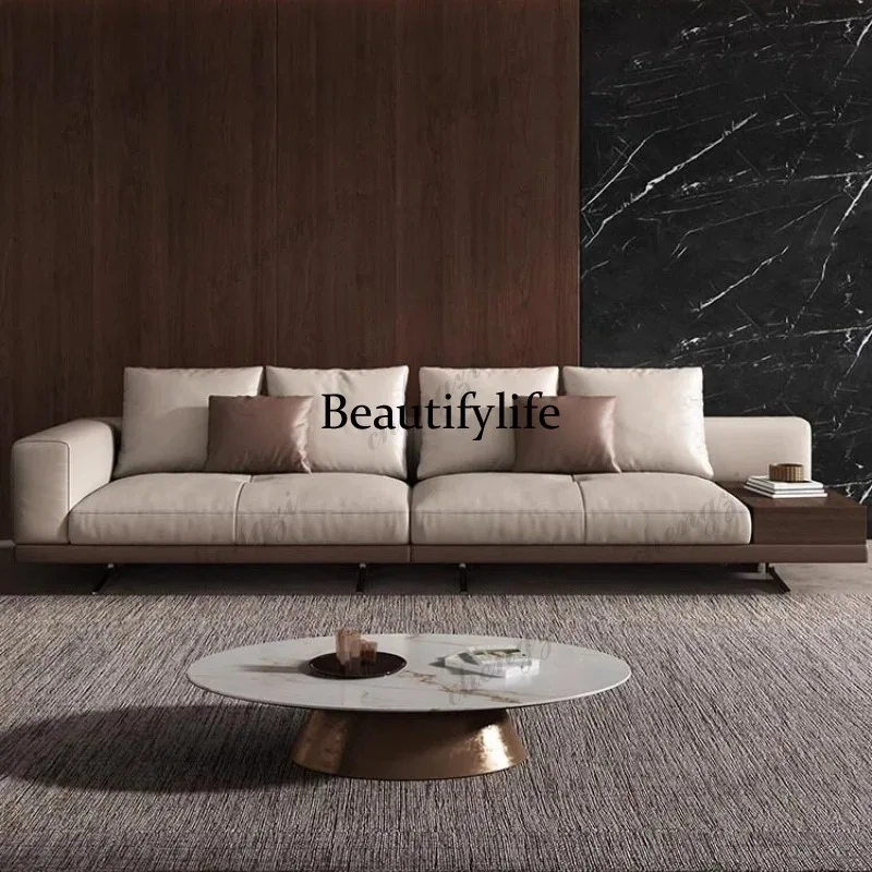 

Italian Minimalist Leather Living Room Sofa Luxury Modern Couch Living Room Sofas Top Grain Genuine Leather Home Furniture