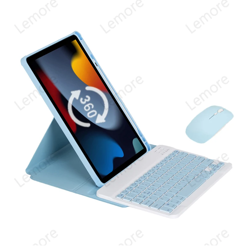 

Вращающийся на 360° акриловый чехол-клавиатура для Samsung Galaxy Tab S10 Lite S10 FE S9 FE S9 Tab S6 Lite A8 A9 Plus, чехол с слотом для карандашей