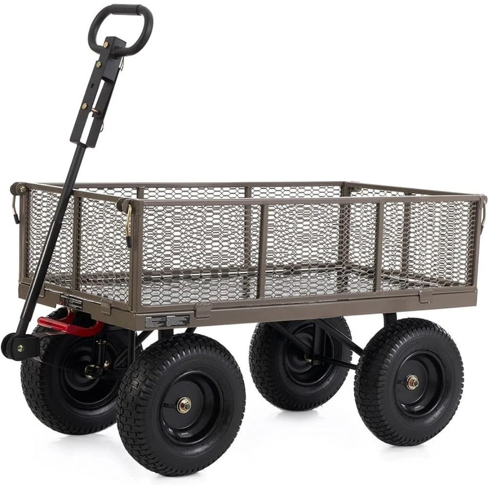 

Trolley Removable Sides and Convertible Handle Push Cart Dolly 1200 Pound Capacity Garden Carts Folding Cart With Wheels Camping