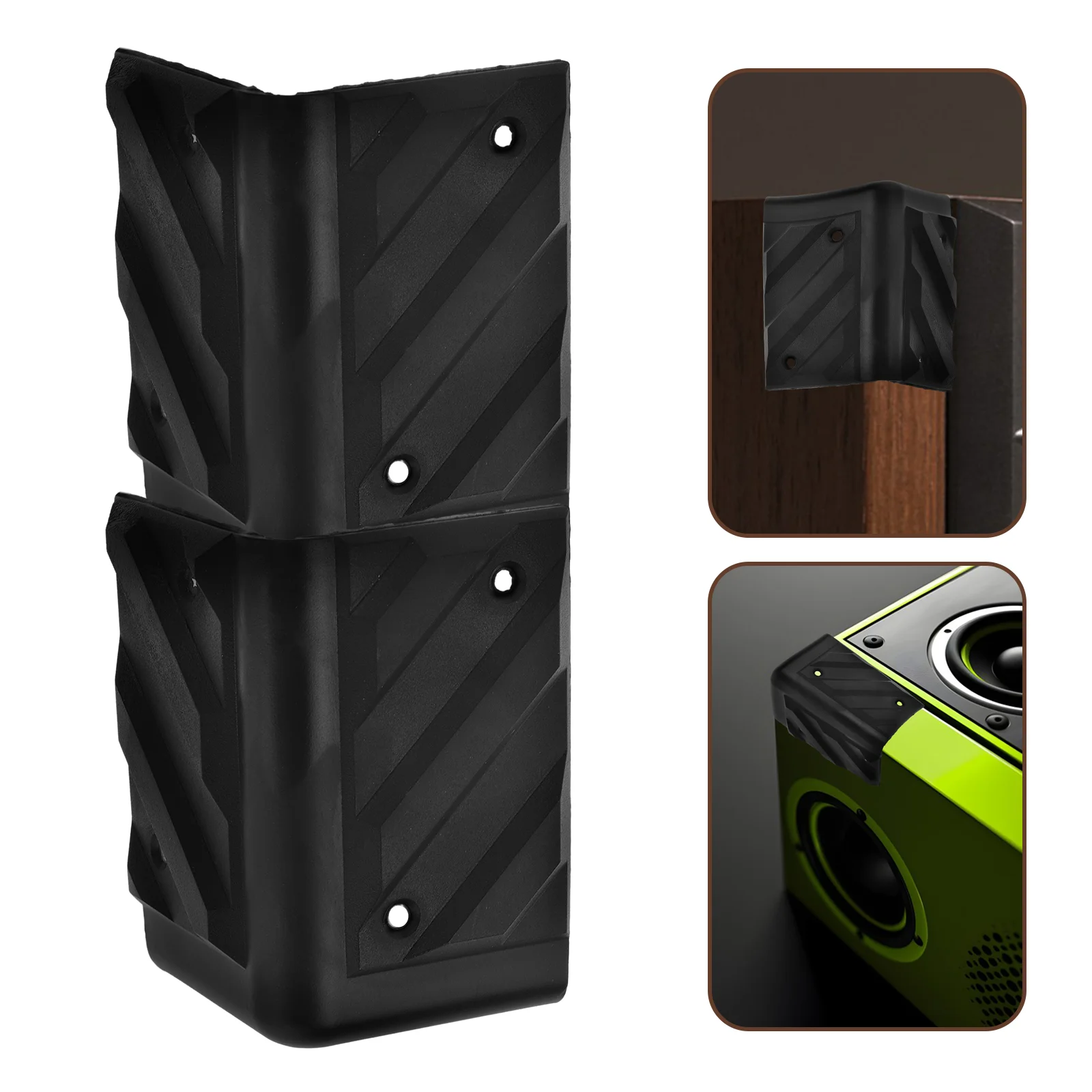 

16 Pcs Corner Protectors Speaker Bag Corners Anti-collision Protective Cover Angle Guard Black Table Child