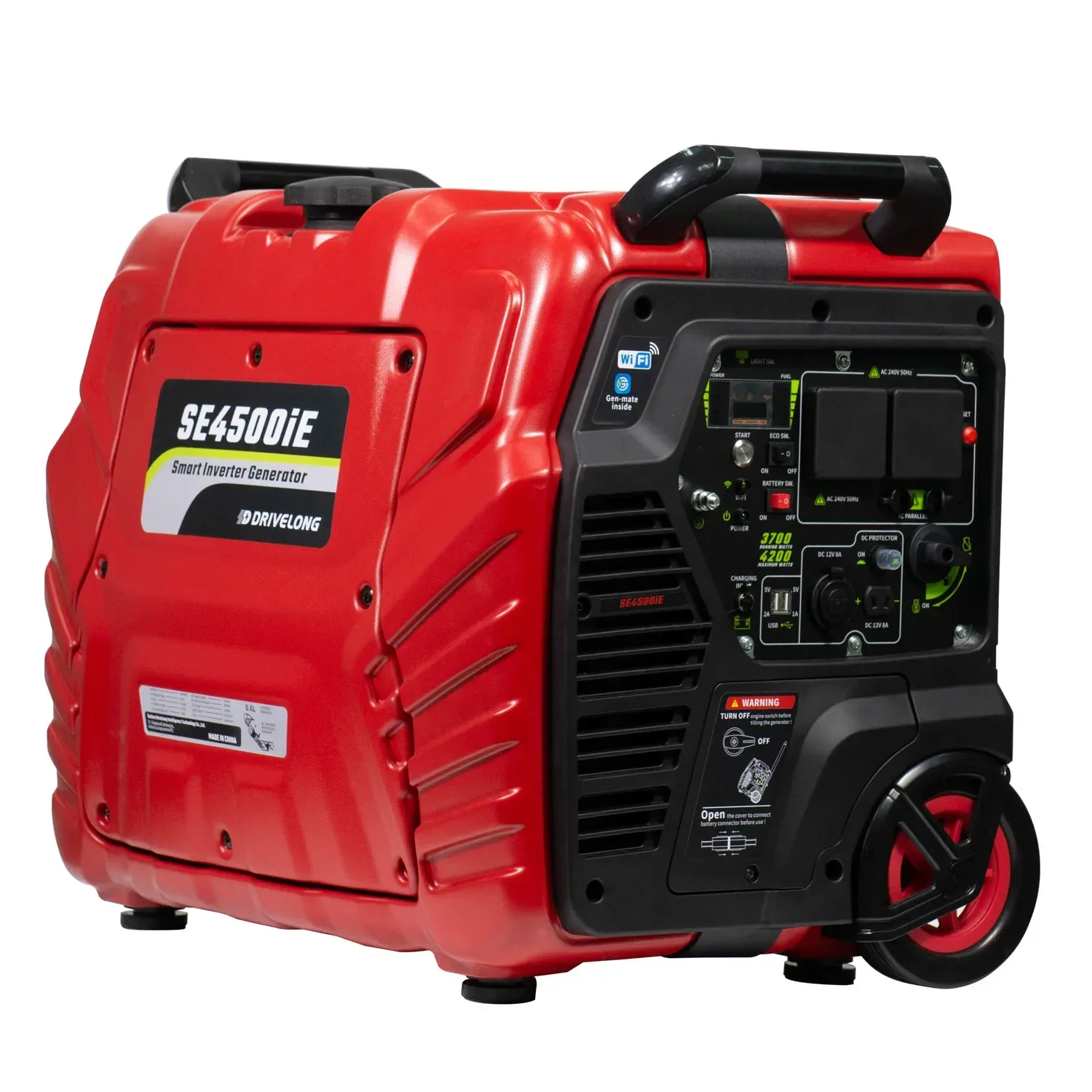 4-Stroke Single Cylinder 3KW 4KW Portable Smart Digital Handy Inverter Gasoline Generator for Camping Use