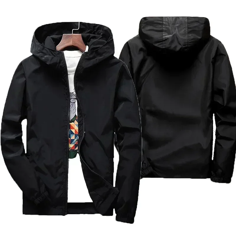 New Outdoor Hiking Jackets Waterproof Hooded Windbreaker Coat Men Autumn Casual Fishing Tactics Military Solid color Jackets 7XL