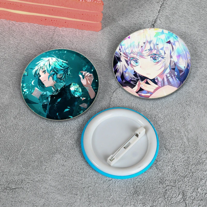 Land of The Lustrous bros Jade berlian lucu komik lencana Cosplay kreatif Enamel pin untuk pakaian hadiah aksesoris ransel