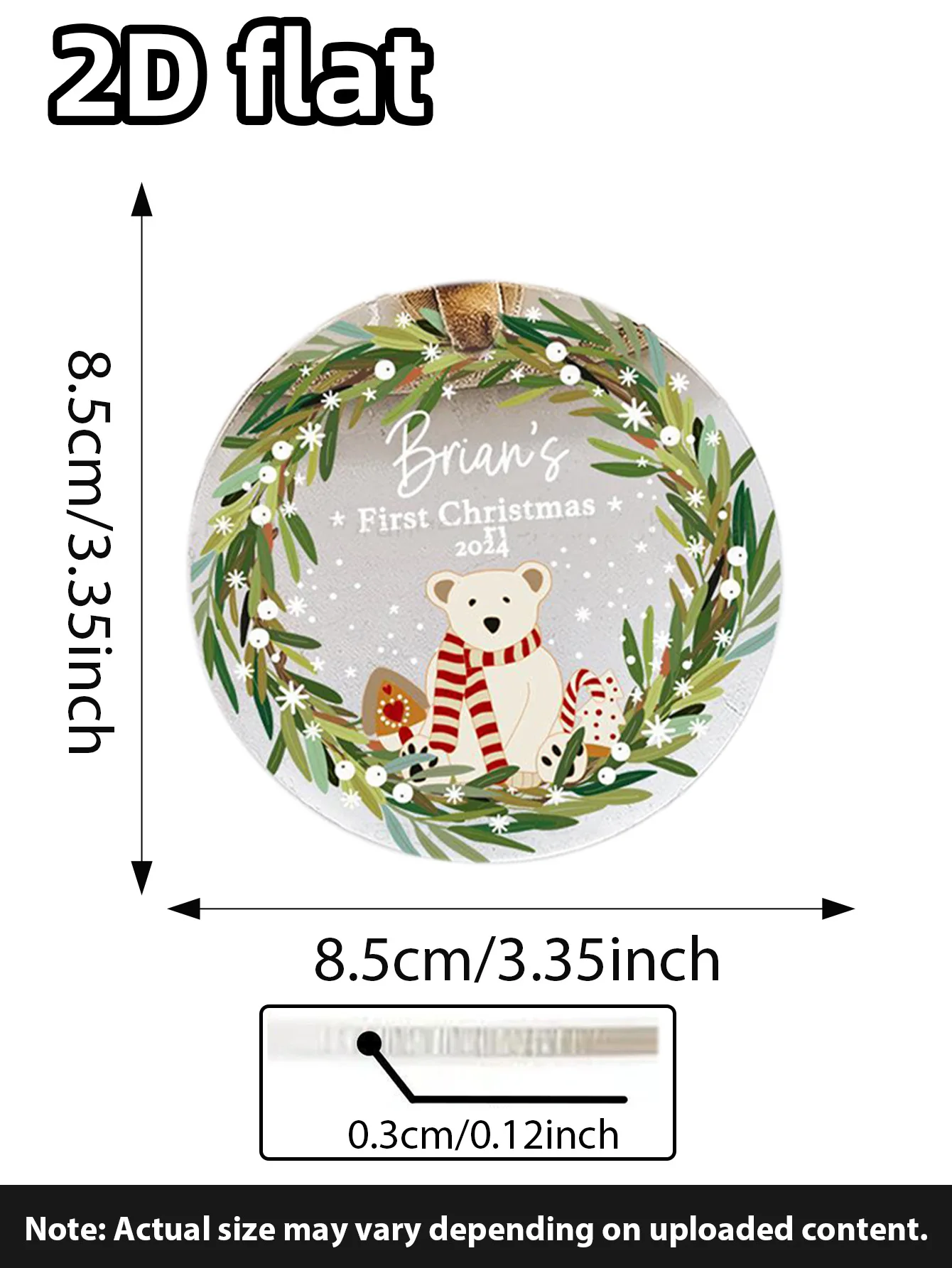 زينة عيد الميلاد الأولى للأولاد حديثي الولادة - تذكار أكريليك مخصص للعطلات - هدية مثالية للأطفال