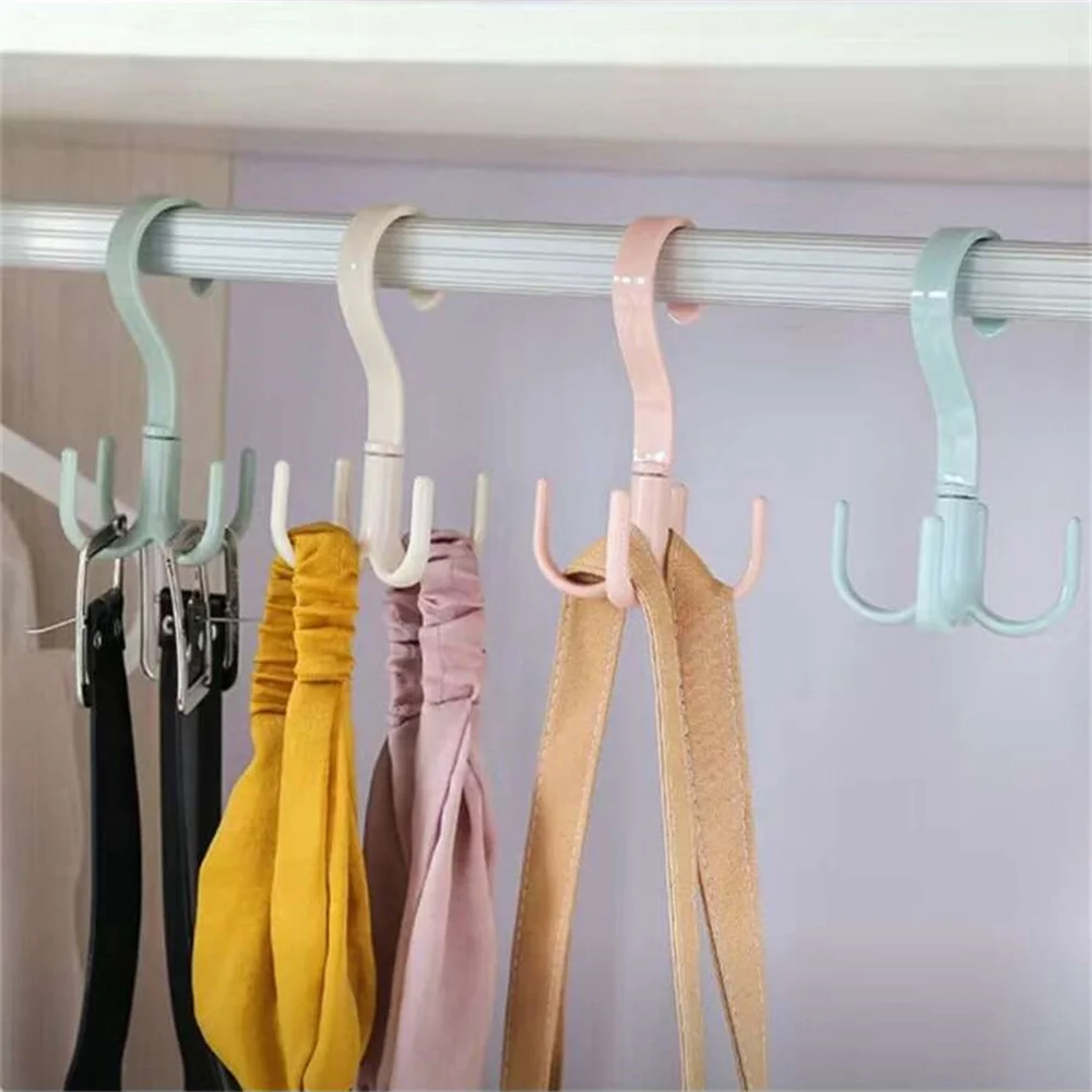 

Large Creative Multifunctional Rotatable Four Claw Hooks Coat Hanging Bags Scarf Wardrobe Storage Hangers Doorway Hangers Bags