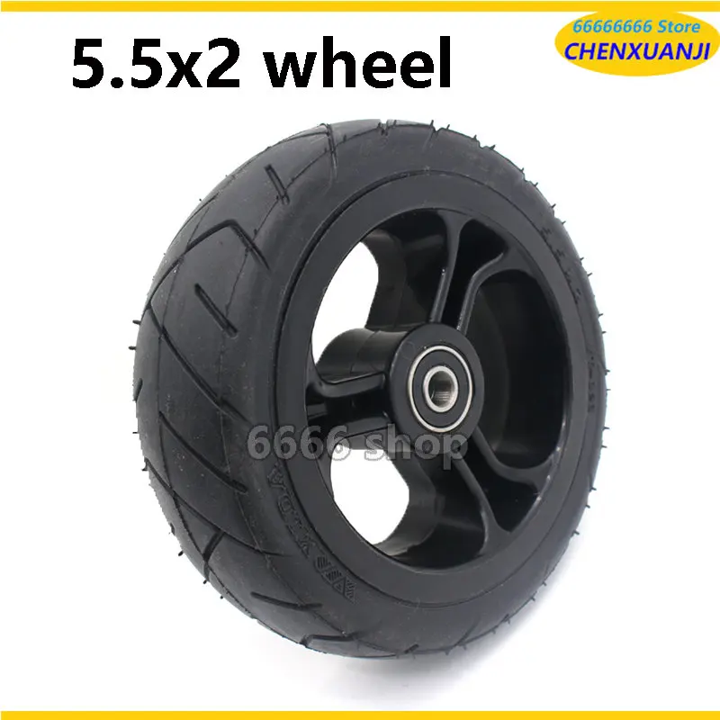 Hot Sale High Performance5 inch Solid wheel 5.5x2 Fast wheel F0,jackhot,Nes carbon fiber scooter solid tire with plastic rim hub