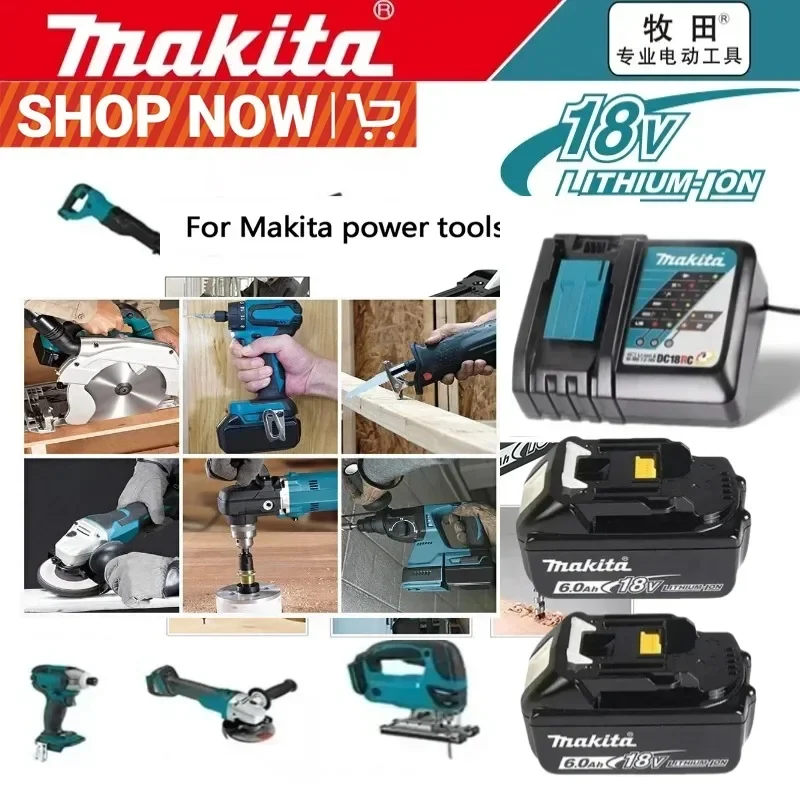 

DHL Ship BL1850 for makita 18v 6ah original battery bl1830 bl1860 bl1850B tool batteries for Makita 18 Volt wireless grinder