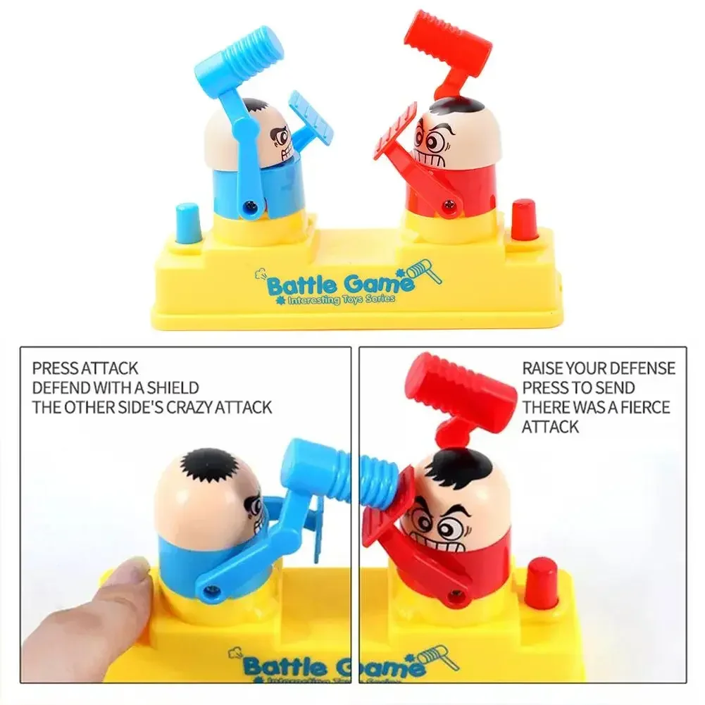 Mini Children's Head Knocking Little Man Fighting Red and Blue Attack and Defense Twin Parent Child Finger Fighting Game Machine