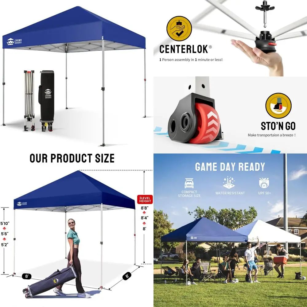 

Instant Popup Outdoor Canopy Tent, 8x8 Feet, Center Lock Mechanism, Newly Designed Storage Bag, Heavy Duty, Easy Setup, Ideal fo